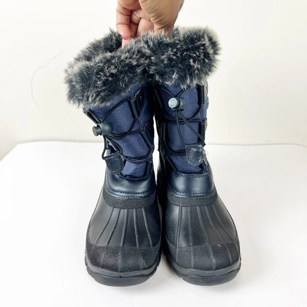 2/$30 Dream Pairs Thinsulate K Snow Waterproof Navy Snow Boots 3